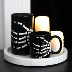 Gothic Halloween Skeleton Hand Mug