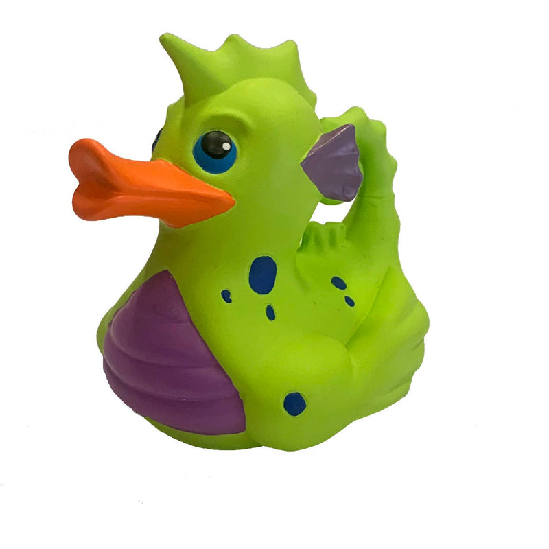 4-inch Rubber Duck Seahorse bath toy with a whimsical seahorse design and bright colors.