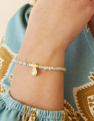 Calm Waters Stretch Bracelet - Aquamarine - BraceletSPARTINA 449