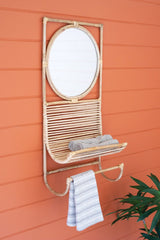 Cane Mirror with Towel Holder - Accent DecorKalalou