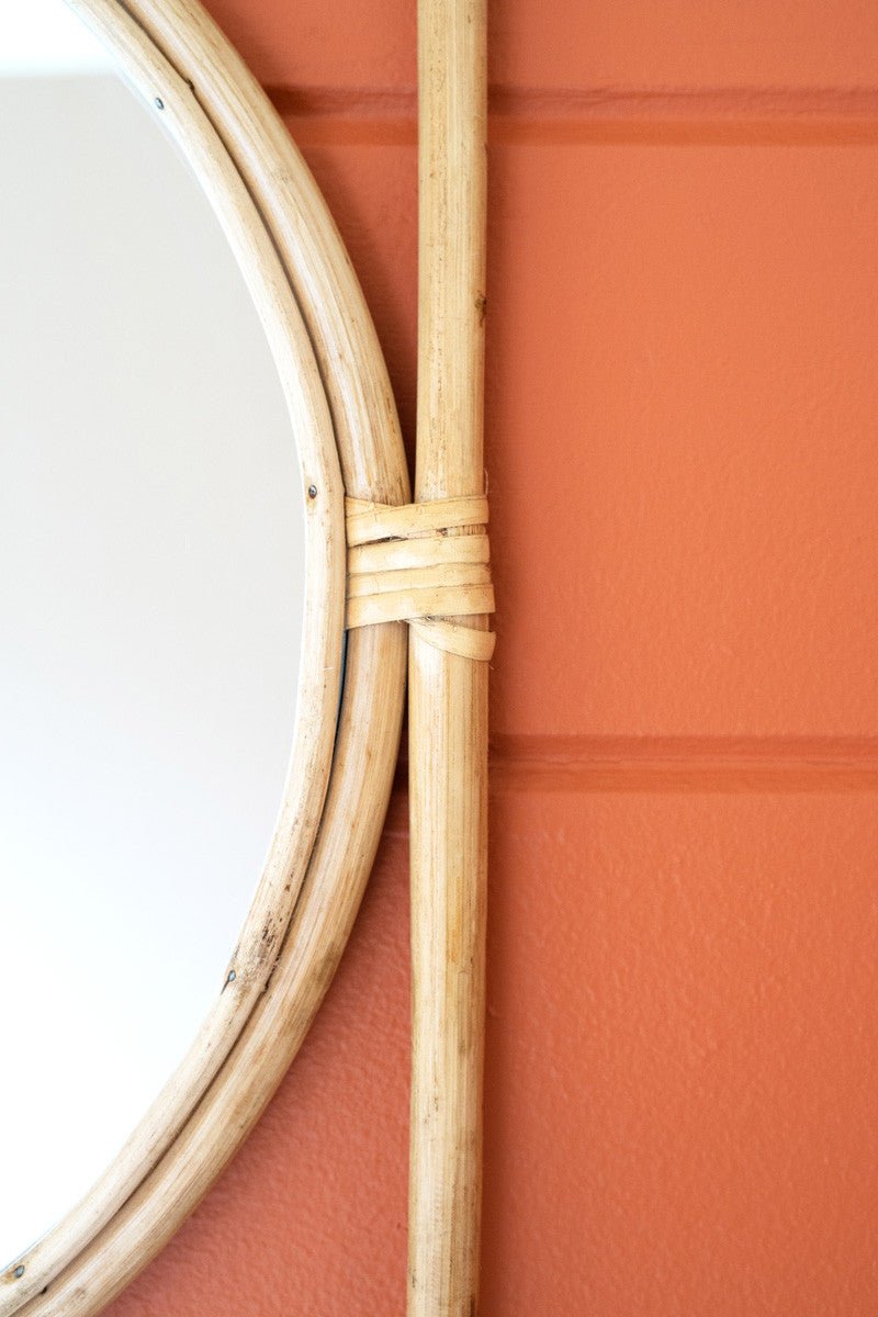 Cane Mirror with Towel Holder - Accent DecorKalalou