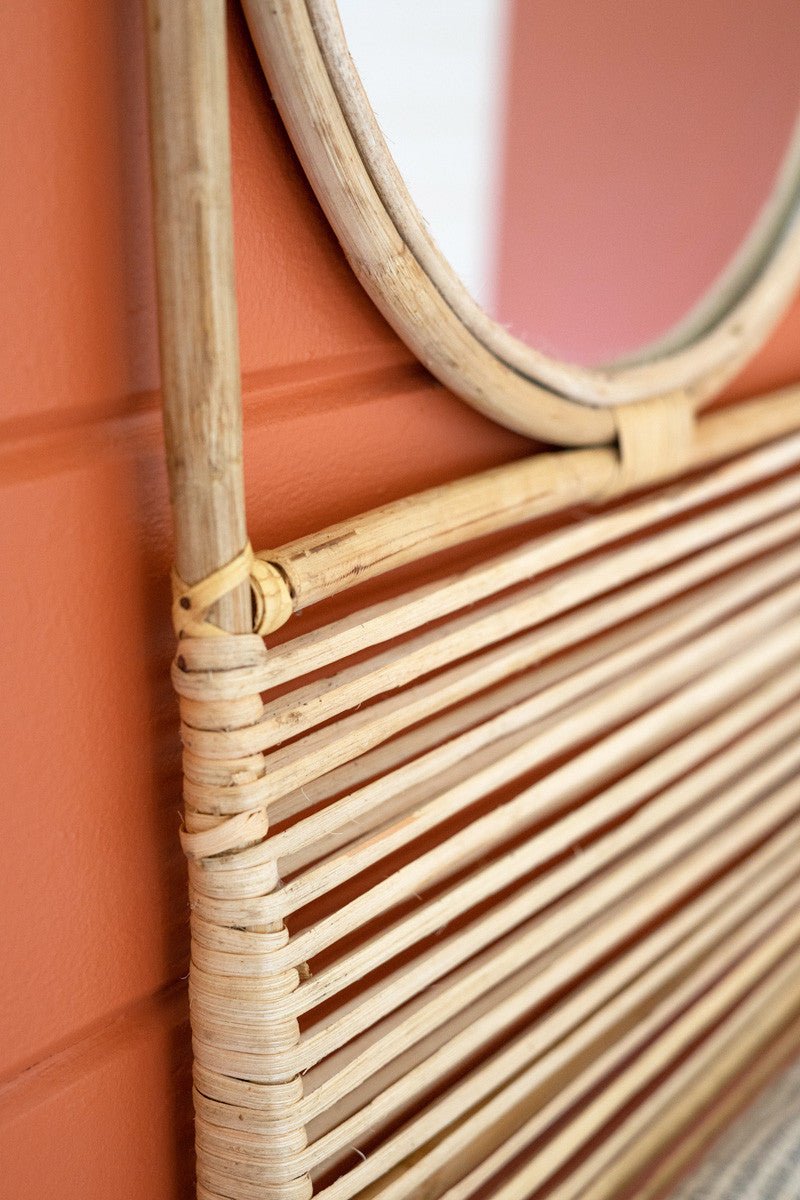 Cane Mirror with Towel Holder - Accent DecorKalalou