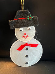 Capiz Snowman Ornament - 2 Styles - OrnamentsJeremey Ornaments