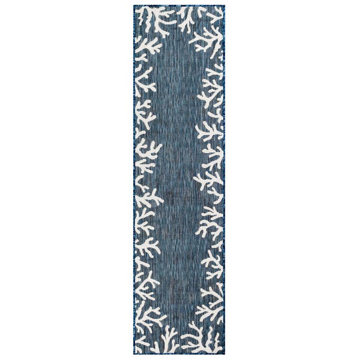 Carmel Coral Border Indoor/Outdoor Rug Navy - 3'9" x 5'7" - RugsLiora Manne