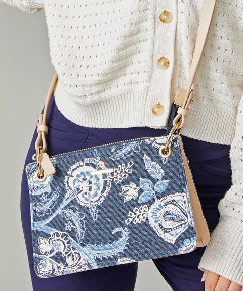 Spartina 449 | Navy & Blue Floral Oyster Factory Carrie Crossbody Bag