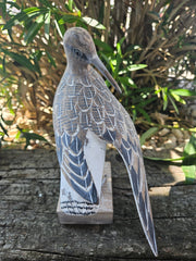 Carved Sandpiper Preening Wooden Decor – 10