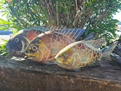 Carved Wooden Fish Nautical Home Decor – 3 Sizes & 2 Colors Available - Accent DecorOh My!