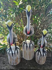 Carved Wooden Pelican Decor – 3 Sizes Available - Sculptures & StatuesOh My!