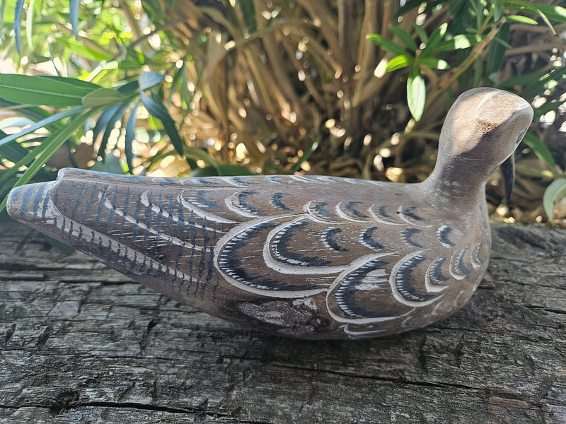 Carved Wooden Snipe Sitting Home Decor – 10.5" x 3.5" - Sculptures & StatuesOh My!