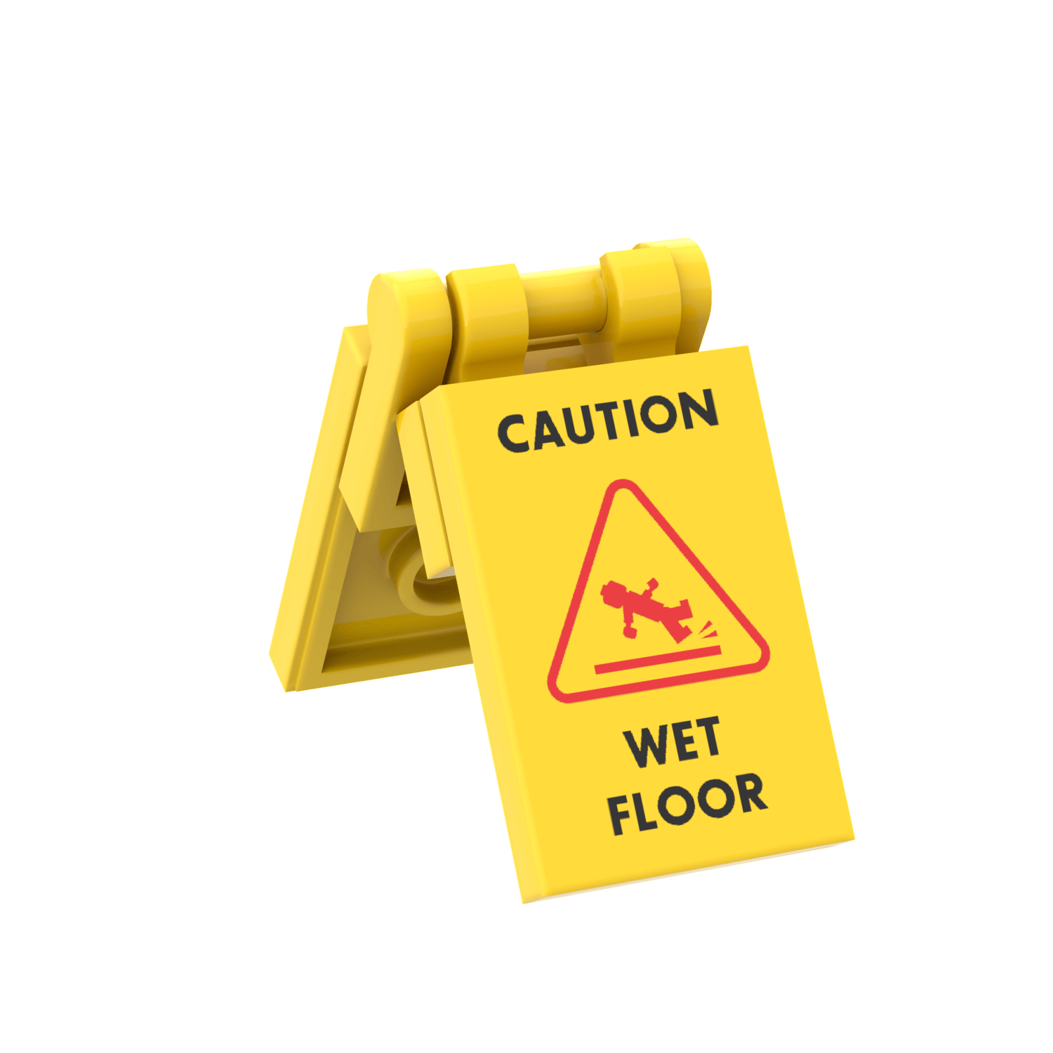 Caution - Wet Floor Warning A-Frame Sign - Custom Printed Set - Made Using LEGO® Parts & Pieces