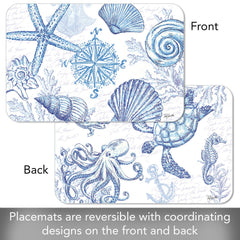 Coastal Sketch Reversible Rectangular Plastic Placemat