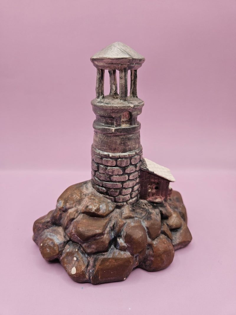 Ceramic Lighthouse Statue | Rustic Coastal Décor | 5.2"x5"x3.4" - Accent DecorLoving Coastal Living