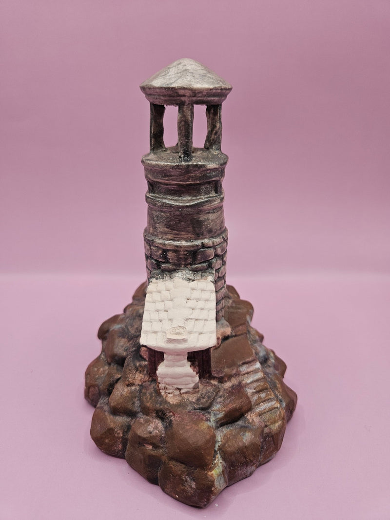 Ceramic Lighthouse Statue | Rustic Coastal Décor | 5.2"x5"x3.4" - Accent DecorLoving Coastal Living