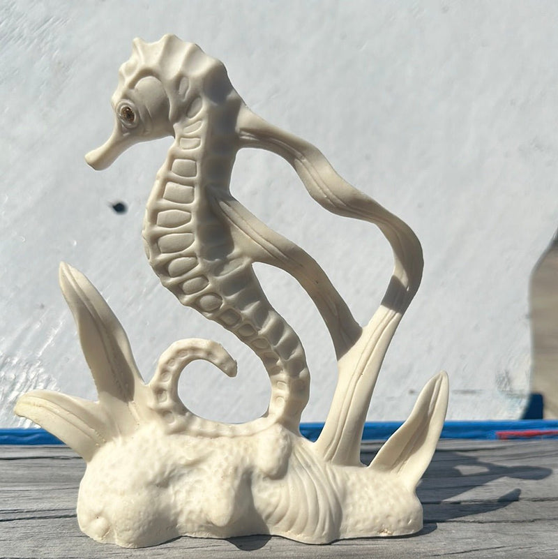 Ceramic Seahorse Statue - Loving Coastal Living