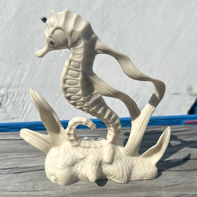 Ceramic Seahorse Statue - Loving Coastal Living