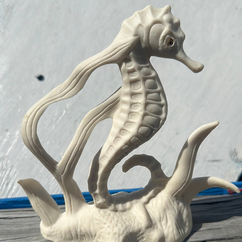 Ceramic Seahorse Statue - Loving Coastal Living