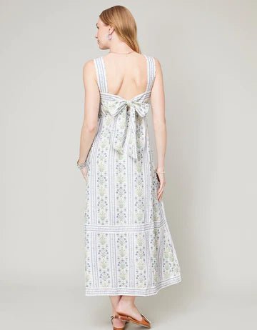 Cheyanne Midi Dress Peeples Song Sweet Floral Stripe - ApparelSPARTINA 449