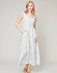 Cheyanne Midi Dress Peeples Song Sweet Floral Stripe - ApparelSPARTINA 449