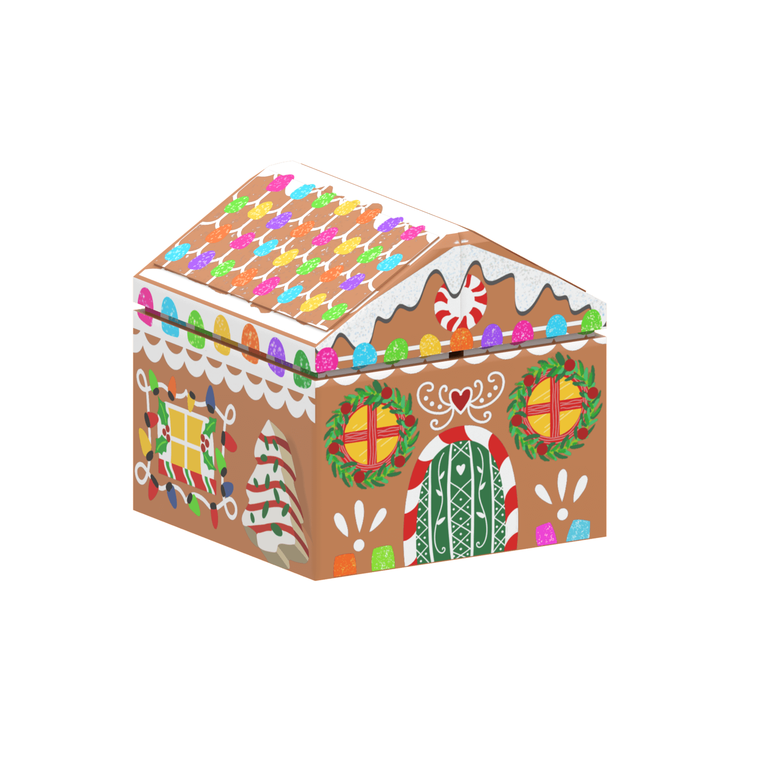 Gingerbread House - Christmas - Minifig Scale - Custom Printed  - Made Using LEGO® Parts