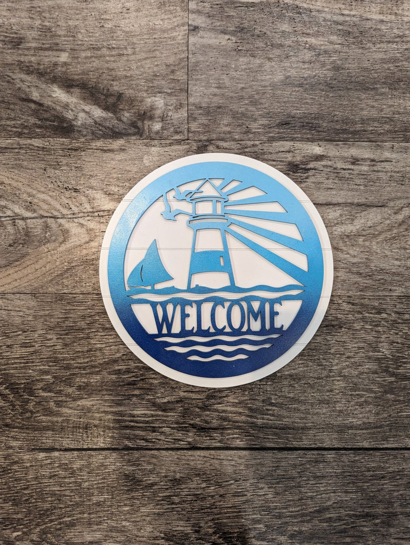 Circular WELCOME Sign - Coastline Laser Design