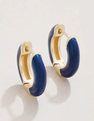 Clara Hoop Earrings - 15mm Navy - EarringsSPARTINA 449