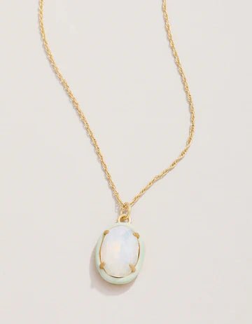 Clara Oval Necklace - 18" White Opal - NecklaceSPARTINA 449