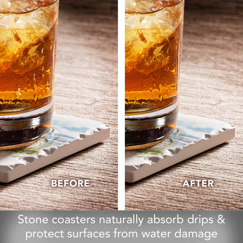 "Coastal Moments" 4 Pack Assorted Image Coaster Set - CounterArt/Highland Home/Thirstystone/CoasterStone