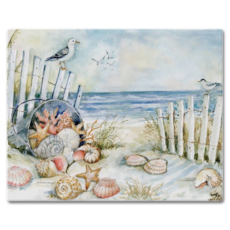 Coastal Sanctuary 3mm Tempered Glass Cutting Board - CounterArt/Highland Home/Thirstystone/CoasterStone