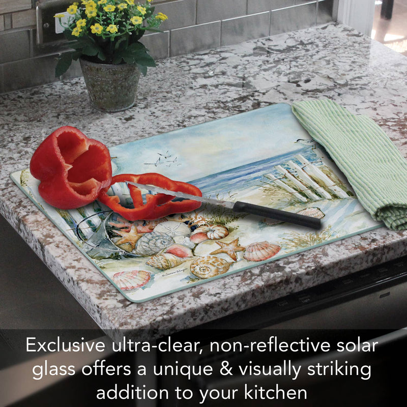 Coastal Sanctuary 3mm Tempered Glass Cutting Board - CounterArt/Highland Home/Thirstystone/CoasterStone