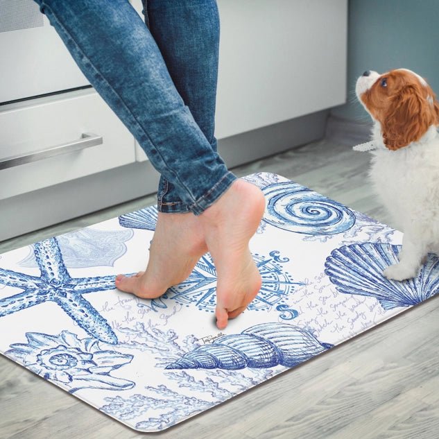 Coastal Sketch Decorative Anti - Fatigue Comfort Floor Mat 30" x 20" - accent rugsCounterArt/Highland Home/Thirstystone/CoasterStone