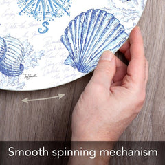 Coastal Sketch Glass Lazy Susan Turntable 13