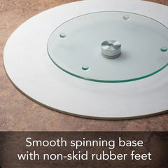 Coastal Sketch Glass Lazy Susan Turntable 13