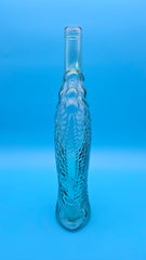 Vintage light green glass fish bottle