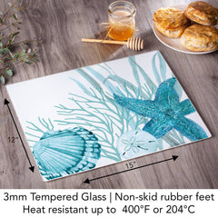 Coral Life Glass Counter Saver & Cutting Board – 15