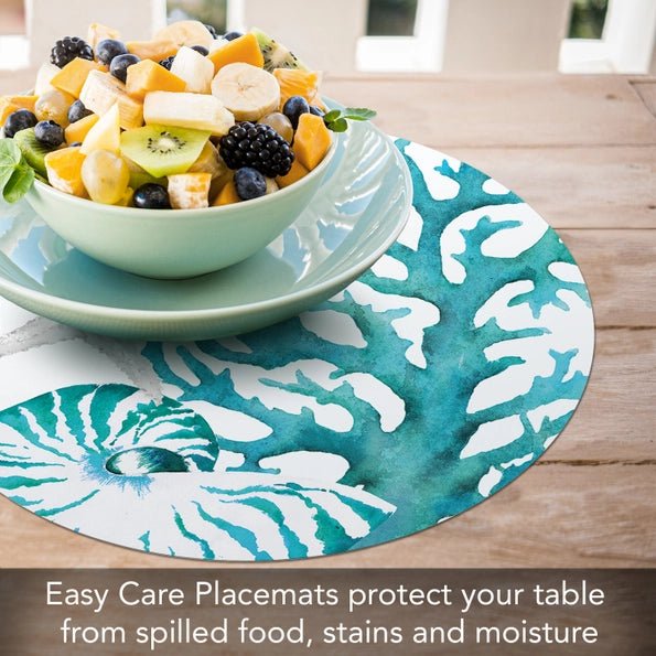 Coral Life Reversible Round Plastic Placemat - CounterArt/Highland Home/Thirstystone/CoasterStone