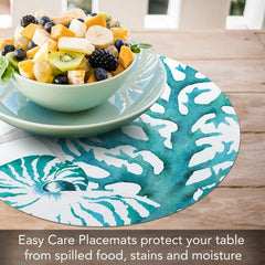 Coral Life Reversible Round Plastic Placemat - CounterArt/Highland Home/Thirstystone/CoasterStone
