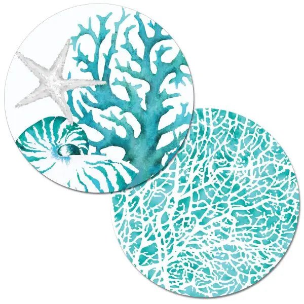 Coral Life Reversible Round Plastic Placemat - CounterArt/Highland Home/Thirstystone/CoasterStone