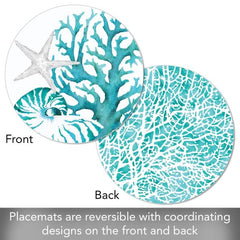Coral Life Reversible Round Plastic Placemat - CounterArt/Highland Home/Thirstystone/CoasterStone