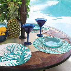 Coral Life Reversible Round Plastic Placemat - CounterArt/Highland Home/Thirstystone/CoasterStone