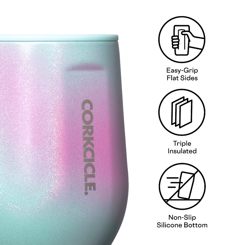 Corkcicle Stemless 12 oz Wine - Pink & Teal Shimmer - Corkcicle