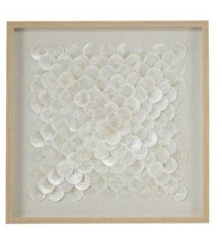 Cream Shell Geometric Shadow Box Wall Art - Wall DecorUmainc