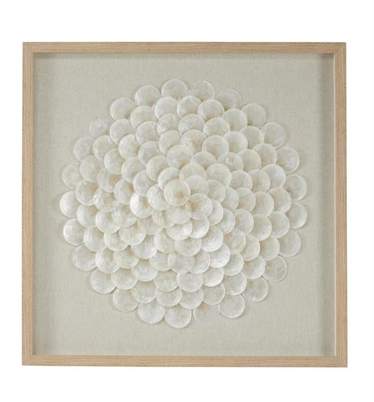 Cream Shell Geometric Shadow Box Wall Art - Wall DecorUmainc