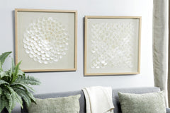 Cream Shell Geometric Shadow Box Wall Art - Wall DecorUmainc