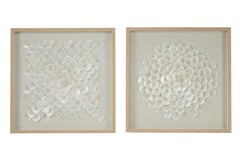 Cream Shell Geometric Shadow Box Wall Art - Wall DecorUmainc