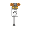 Flashing School Zone Sign - Custom Printed Build Kit - Made Using LEGO® Parts