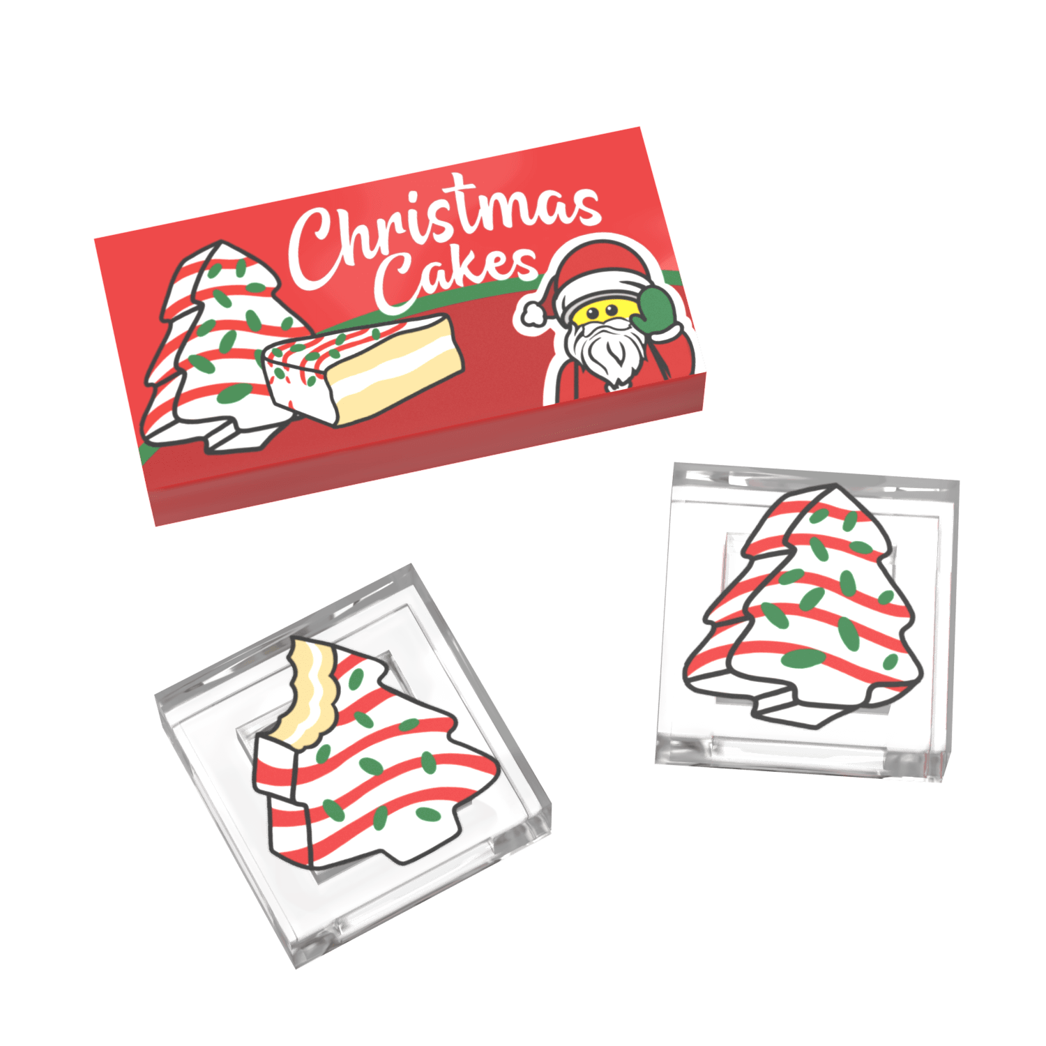 Christmas Cake Box and Christmas Cakes - Custom Printed Using LEGO® Parts