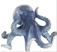 Dark Blue Polystone Octopus Small Distressed Decorative Sculpture - Sculptures & StatuesUmainc