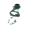 Dark Green Plant Leaf - Flocked Snow - Winter - Custom Printed - Made Using a LEGO® Part