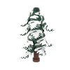 Dark Green Plant Leaf - Flocked Snow - Winter - Custom Printed - Made Using a LEGO® Part