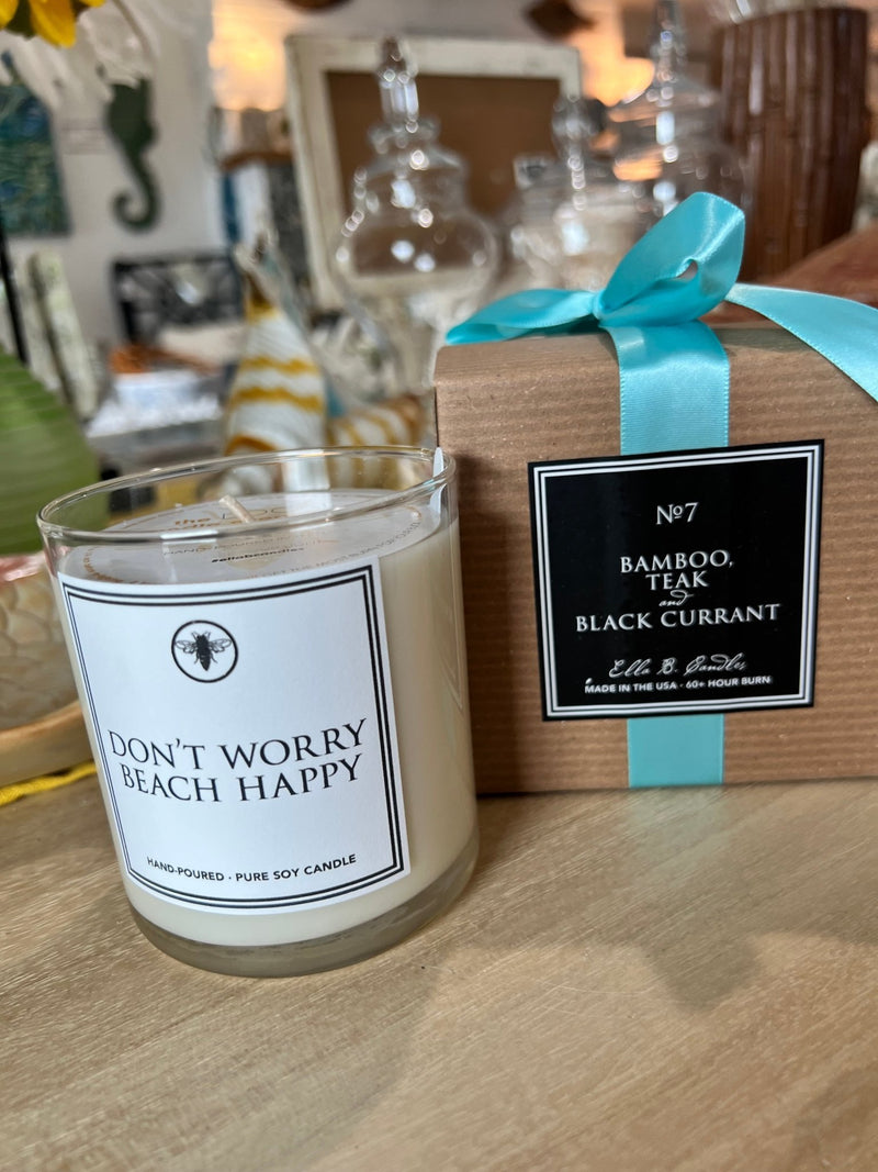 Don't Worry Beach Happy Soy Candle - CandleElla B. Candles